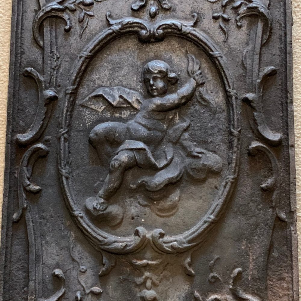 French Rococo Cast Iron Plaque - Beck's Antiques & Books