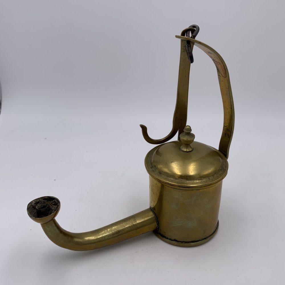 Brass Whale Oil Lamp - Beck's Antiques & Books